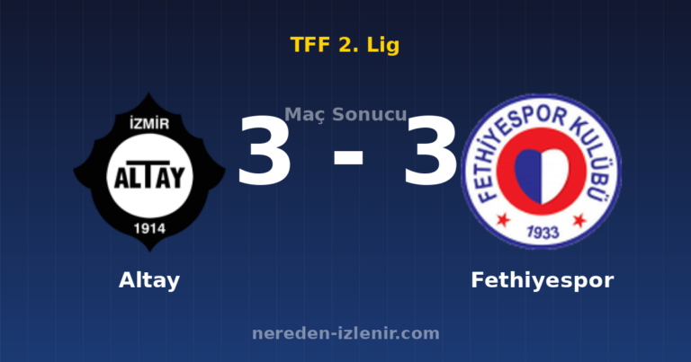 Altay 3-3 Fethiyespor
