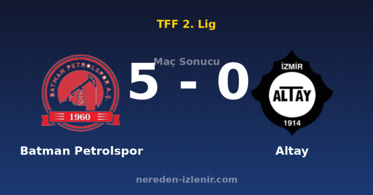 Batman Petrolspor 5-0 Altay