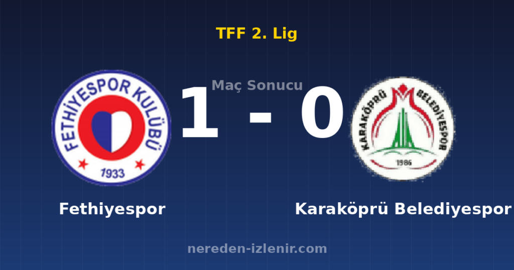 Fethiyespor 1-0 Karaköprü Belediyespor