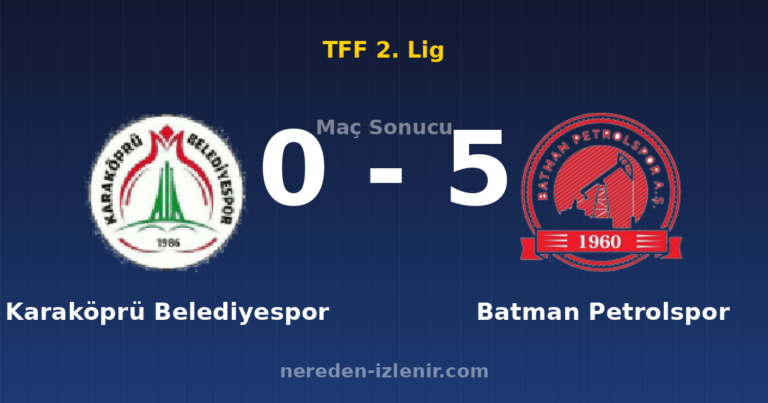 Karaköprü Belediyespor 0-5 Batman Petrolspor