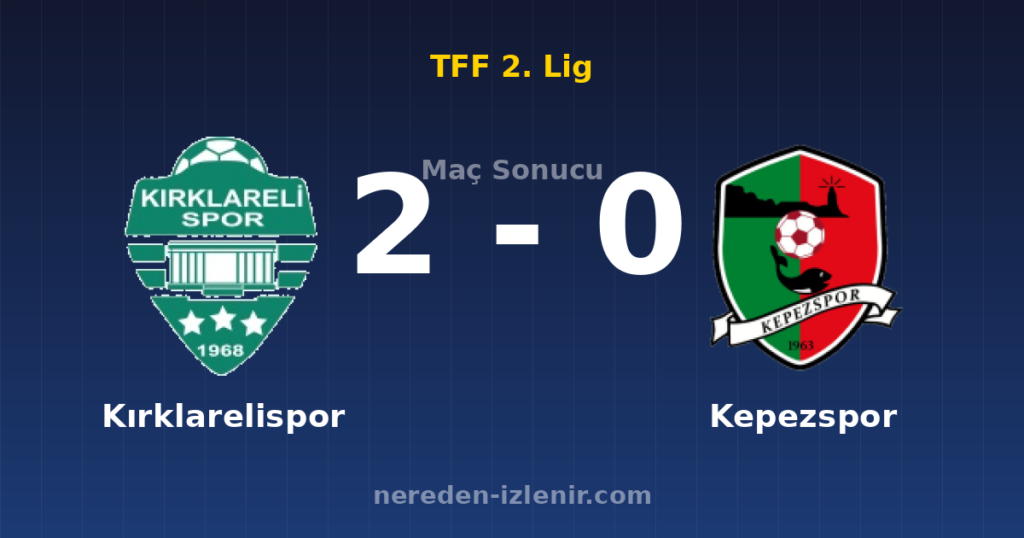 Kırklarelispor 2-0 Kepezspor