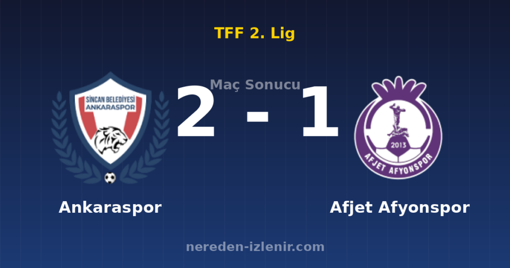 Ankaraspor 2-1 Afjet Afyonspor