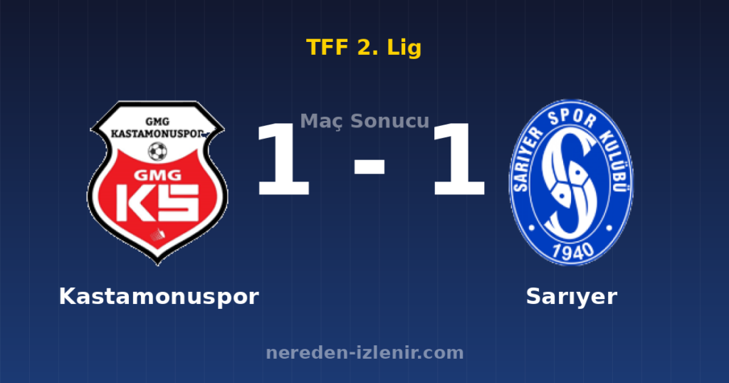 Kastamonuspor 1-1 Sarıyer