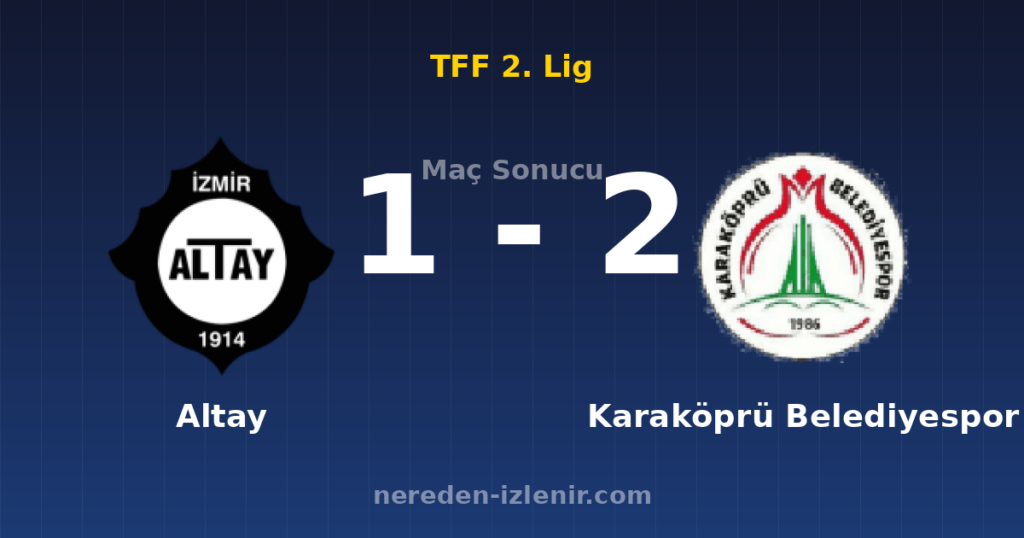 Altay 1-2 Karaköprü Belediyespor