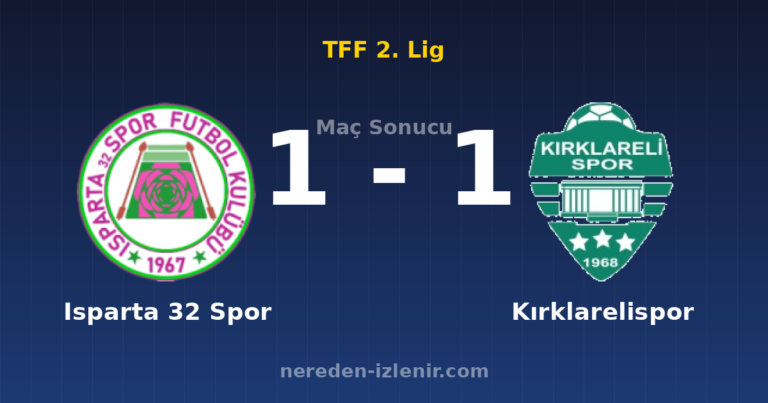 Isparta 32 Spor 1-1 Kırklarelispor