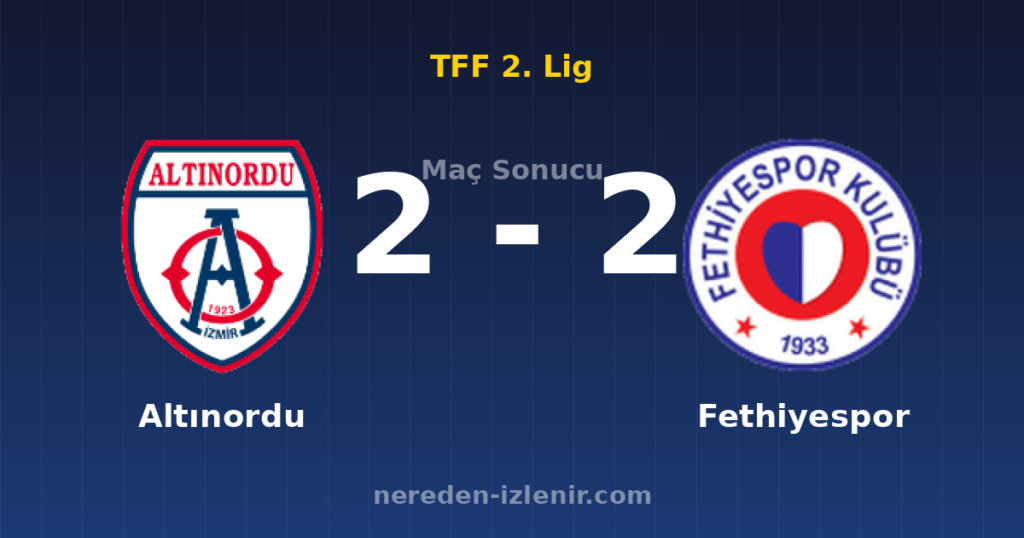 Altınordu 2-2 Fethiyespor