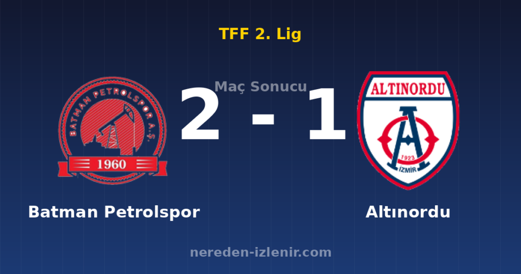 Batman Petrolspor 2-1 Altınordu