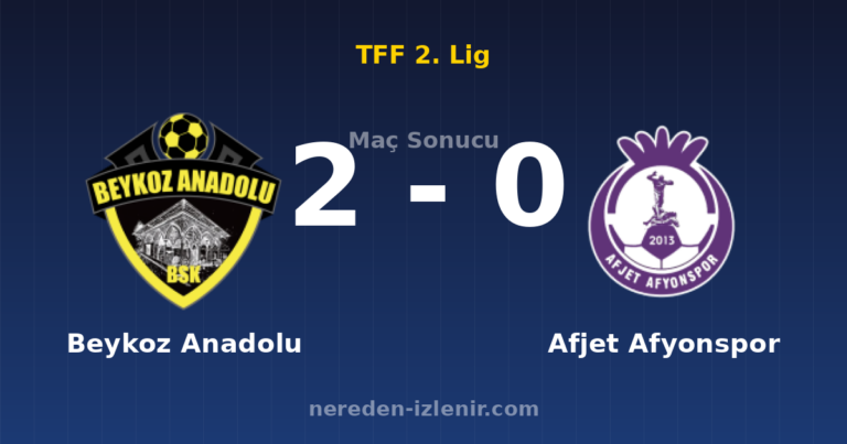 Beykoz Anadolu 2-0 Afjet Afyonspor
