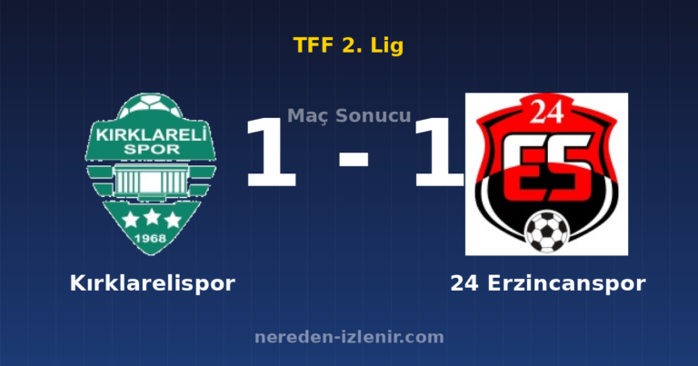 Kırklarelispor 1-1 24 Erzincanspor