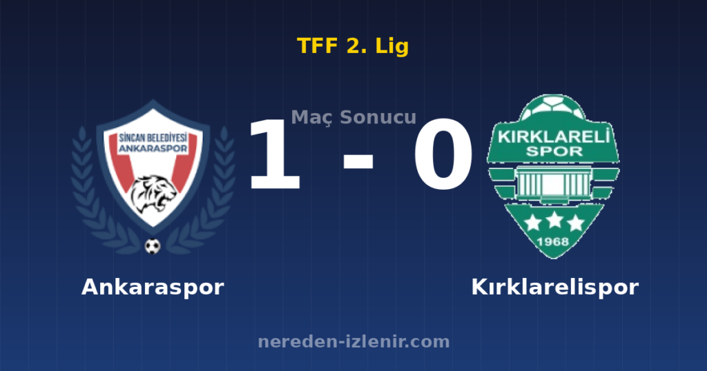Ankaraspor 1-0 Kırklarelispor