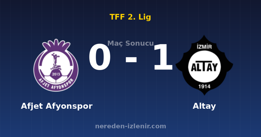 Afjet Afyonspor 0-1 Altay