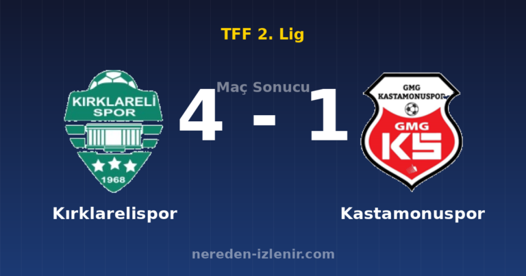 Kırklarelispor 4-1 Kastamonuspor