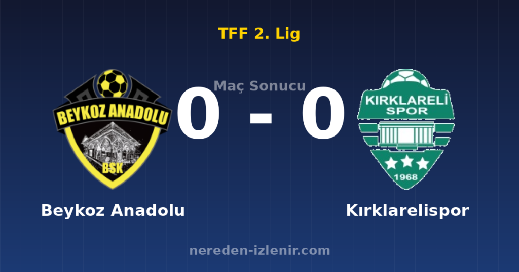 Beykoz Anadolu 0-0 Kırklarelispor