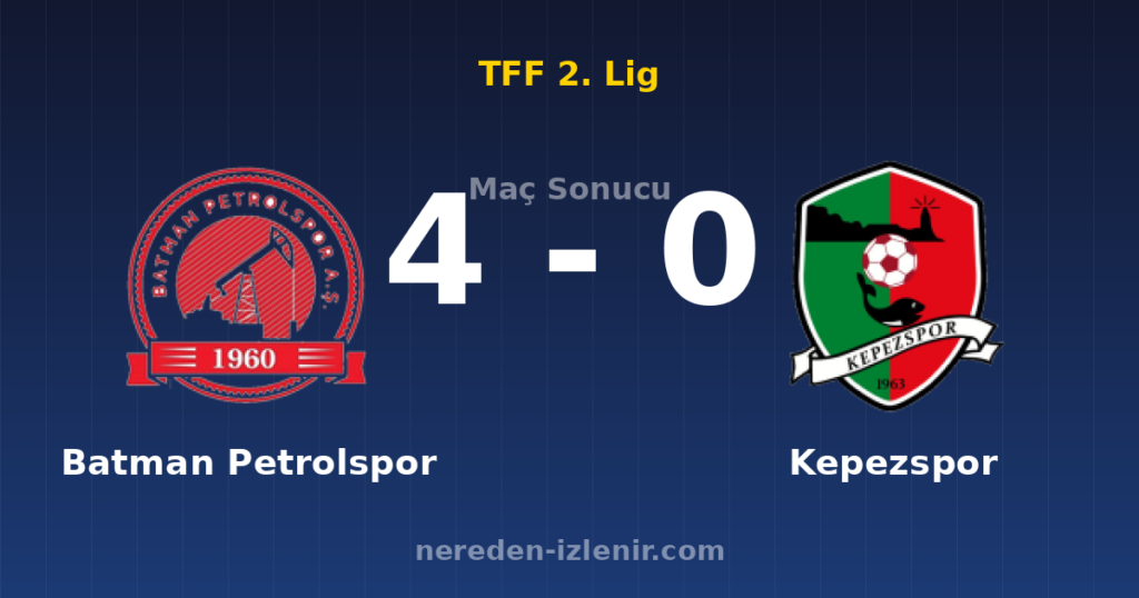 Batman Petrolspor 4-0 Kepezspor