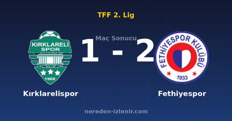 Kırklarelispor 1-2 Fethiyespor