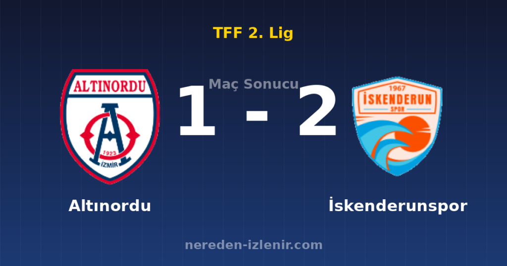 Altınordu 1-2 İskenderunspor