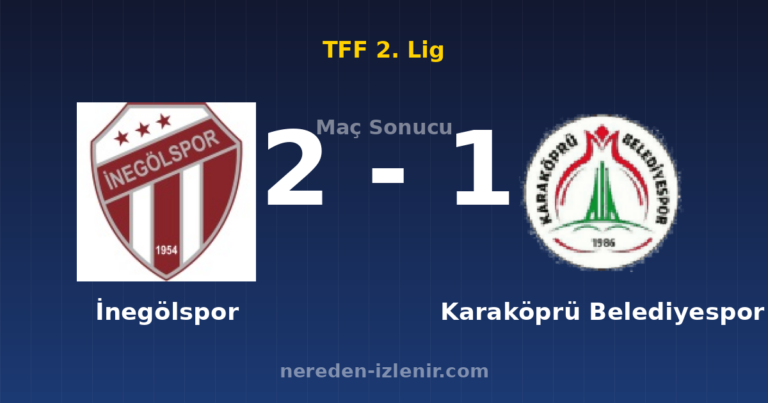 İnegölspor 2-1 Karaköprü Belediyespor