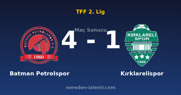 Batman Petrolspor 4-1 Kırklarelispor