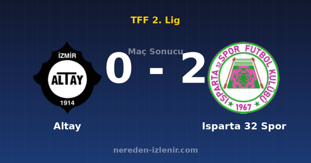 Altay 0-2 Isparta 32 Spor
