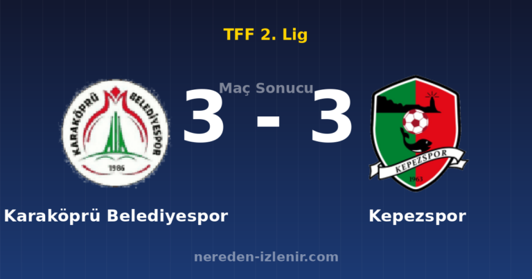 Karaköprü Belediyespor 3-3 Kepezspor