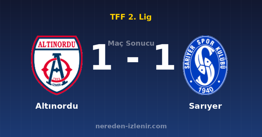 Altınordu 1-1 Sarıyer