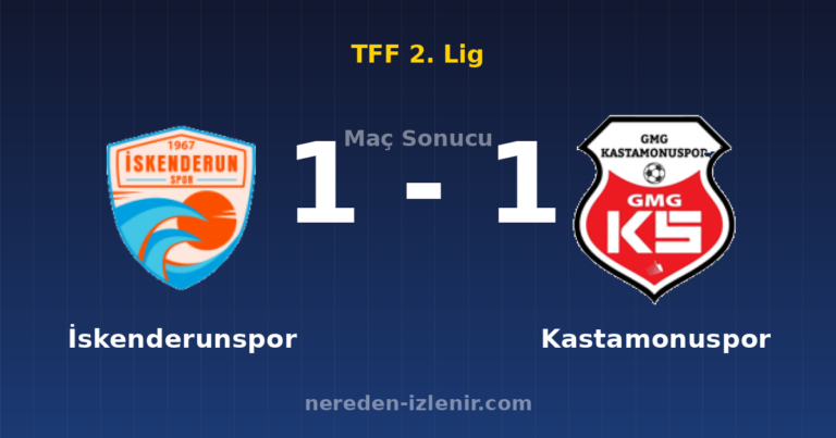 İskenderunspor 1-1 Kastamonuspor