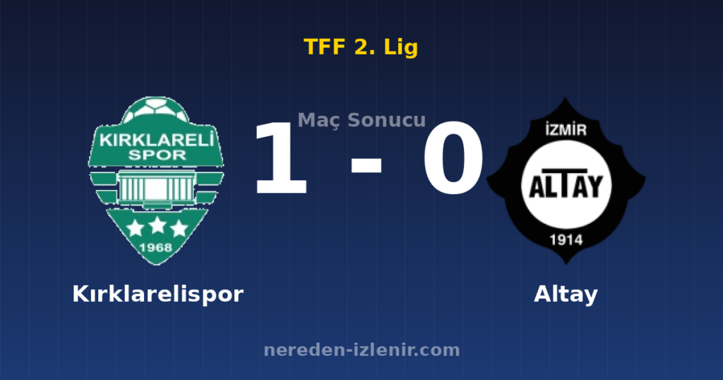 Kırklarelispor 1-0 Altay