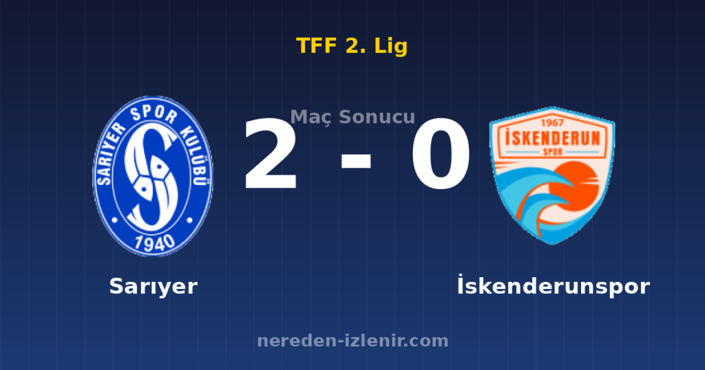 Sarıyer 2-0 İskenderunspor