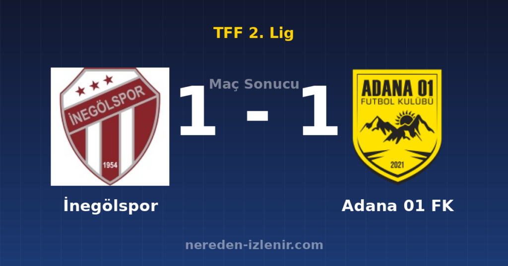 İnegölspor 1-1 Adana 01 FK