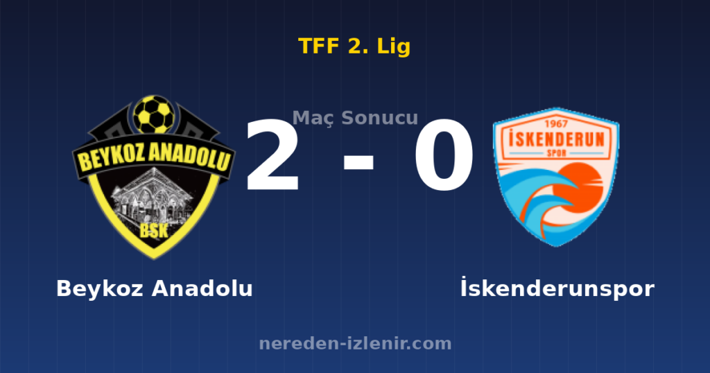 Beykoz Anadolu 2-0 İskenderunspor