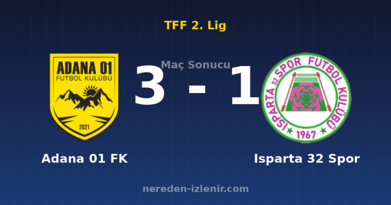 Adana 01 FK 3-1 Isparta 32 Spor