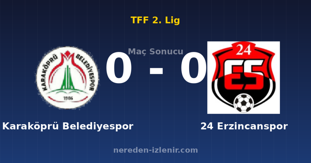 Karaköprü Belediyespor 0-0 24 Erzincanspor