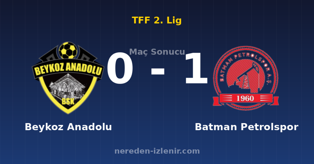 Beykoz Anadolu 0-1 Batman Petrolspor
