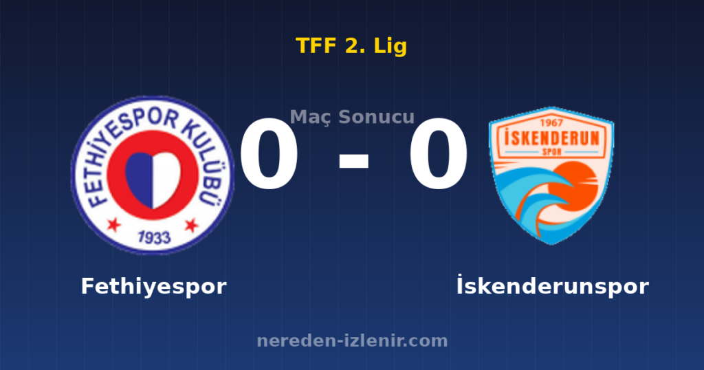 Fethiyespor 0-0 İskenderunspor