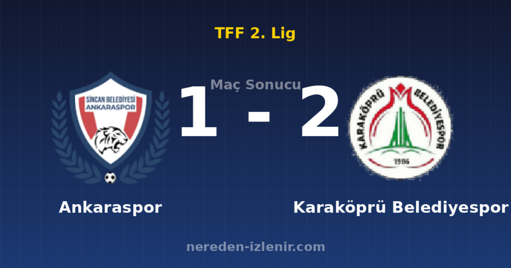 Ankaraspor 1-2 Karaköprü Belediyespor