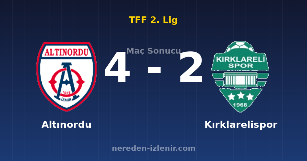 Altınordu 4-2 Kırklarelispor