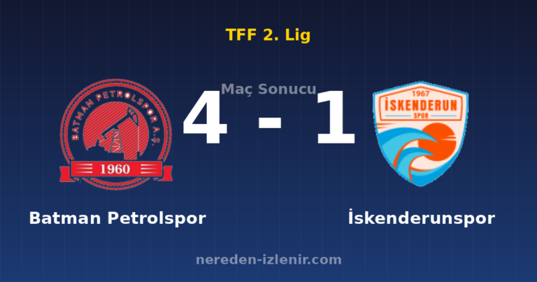 Batman Petrolspor 4-1 İskenderunspor