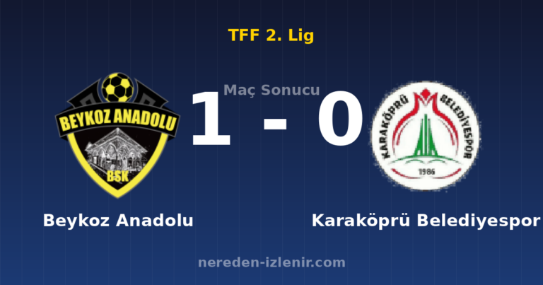 Beykoz Anadolu 1-0 Karaköprü Belediyespor