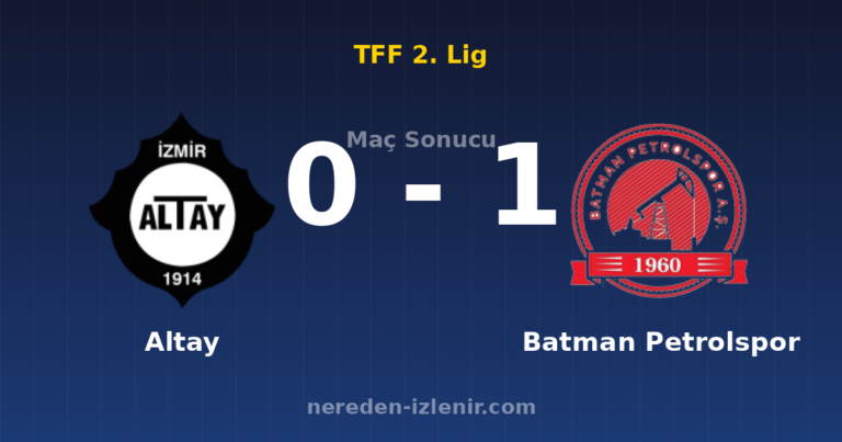 Altay 0-1 Batman Petrolspor
