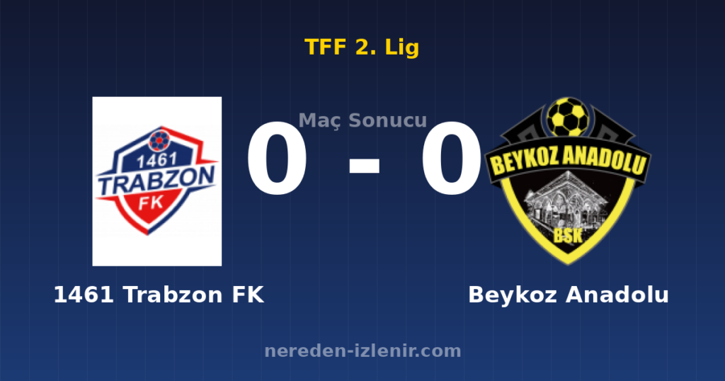 1461 Trabzon FK 0-0 Beykoz Anadolu
