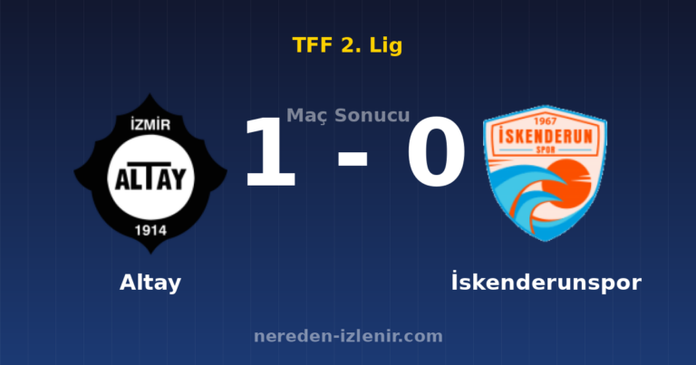 Altay 1-0 İskenderunspor