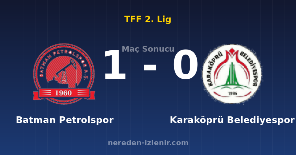 Batman Petrolspor 1-0 Karaköprü Belediyespor