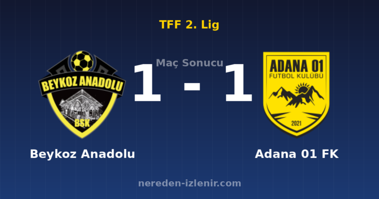 Beykoz Anadolu 1-1 Adana 01 FK