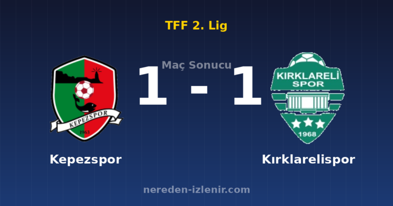 Kepezspor 1-1 Kırklarelispor