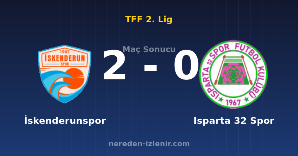 İskenderunspor 2-0 Isparta 32 Spor