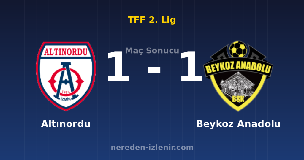 Altınordu 1-1 Beykoz Anadolu