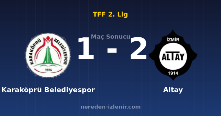 Karaköprü Belediyespor 1-2 Altay