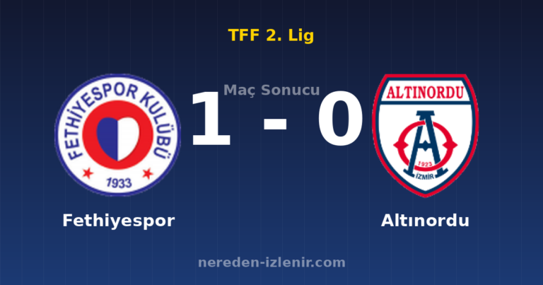 Fethiyespor 1-0 Altınordu