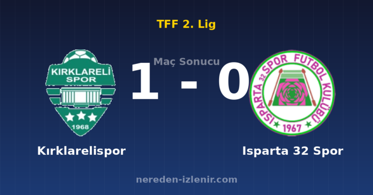 Kırklarelispor 1-0 Isparta 32 Spor