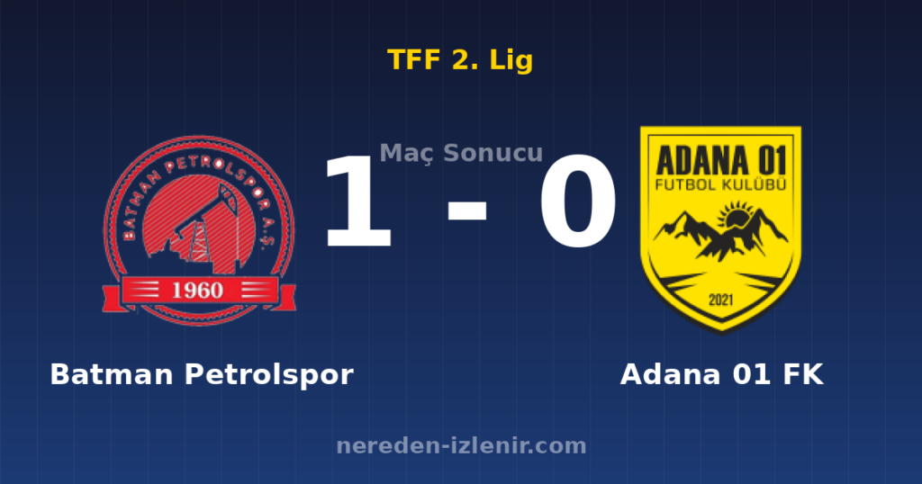 Batman Petrolspor 1-0 Adana 01 FK